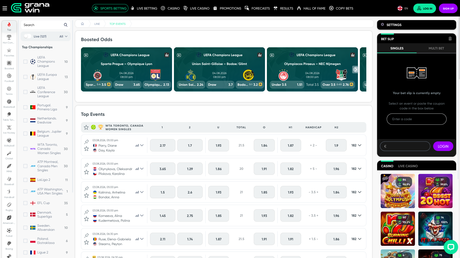 GranaWin homepage